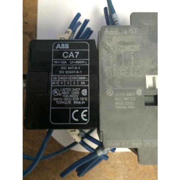 USED ABB NL40E ,CA7,  CAL5-11  24V DC  4 POLE AUXILIARY CONTACTOR CA7-40K 31 #2 image