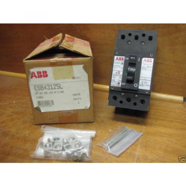 ABB ESB43125L 125A Breaker 480V NEW Type ES 500 VDC 125 Amp 480 VAC NIB #1 image