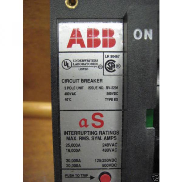 ABB ESB43125L 125A Breaker 480V NEW Type ES 500 VDC 125 Amp 480 VAC NIB #3 image