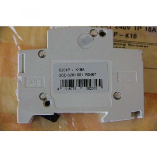 ABB Circuit Breaker 1 Pole S201P-K16, BKR CKT 240V 1P 16A, PN/0214.5337,new #1 image