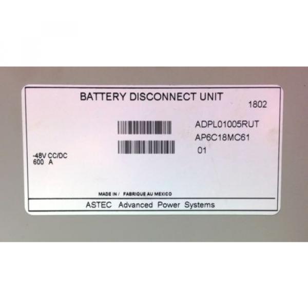 ASTEC HELIOS BDU 600/48 Battery Disconnect w/ ABB SACE S6 Circuit breaker 600 A #7 image