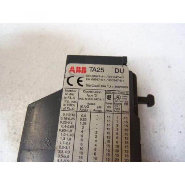 ABB OVERLOAD RELAY TA25-DU 0,25-0,4 *USED* #3 image