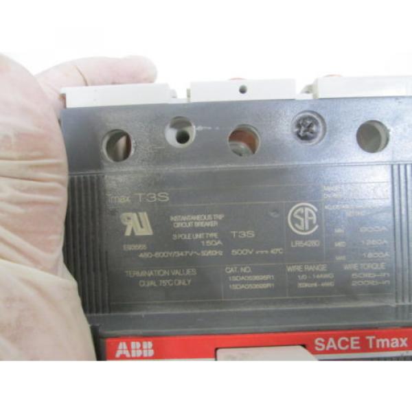 ABB CIRCUIT BREAKER 150A TMAX T3S *USED* #3 image