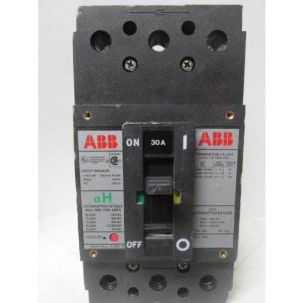 ABB 30 AMP 3 POLE 600VAC. TYPE aH CIRCUIT BREAKER ... VD-227 #1 image