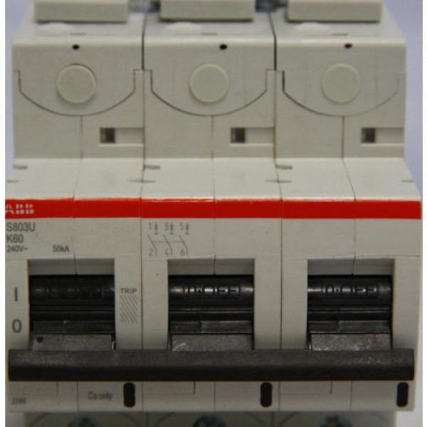 ABB S803U-K60 Circuit Breaker 60A 240V 3P S803U 60 Amp 240 Volt 50kA NEW #3 image