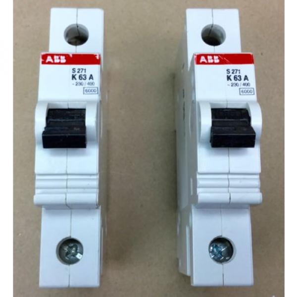 ABB S271-K63A CIRCUIT BREAKER 1 POLE 63A 480Y/277VAC (SET OF 2) NEW NO BOX #4 image