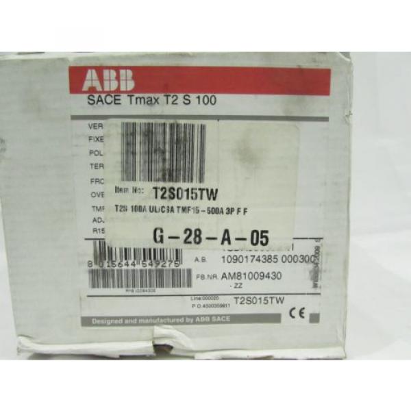 ABB T2S015TW CIRCUIT BREAKER 15A 480V 50/60Hz ***NIB*** #2 image