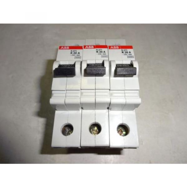LOT OF 3 ABB S271-K20A CIRCUIT BREAKER 20AMP USED #2 image