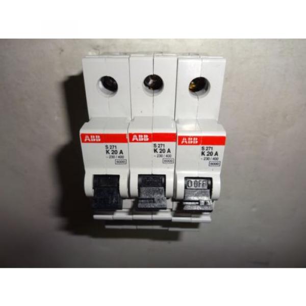 LOT OF 3 ABB S271-K20A CIRCUIT BREAKER 20AMP USED #3 image