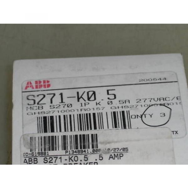 LOT OF 6 ABB S271-K0.5 CIRCUIT BREAKER *NEW IN BOX* #2 image