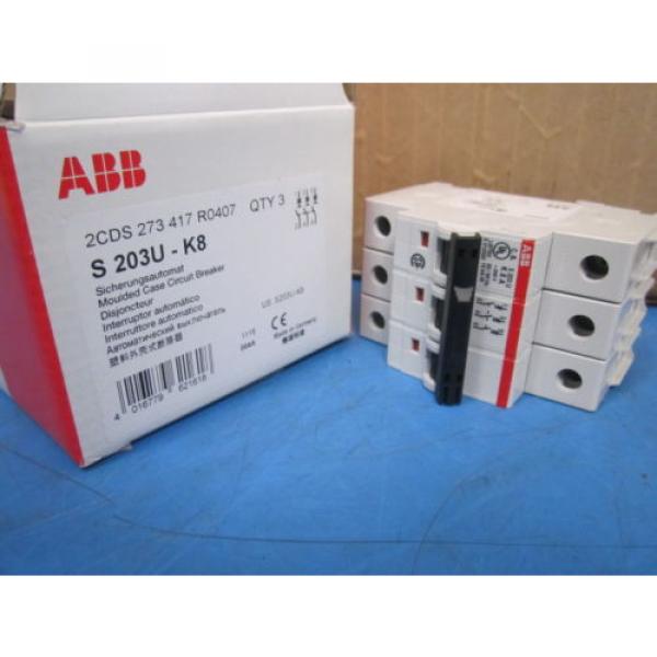 NEW - Box of 3 ABB S 203U-K8 3 Pole Circuit Breakers QUANTITY AVAILABLE #1 image
