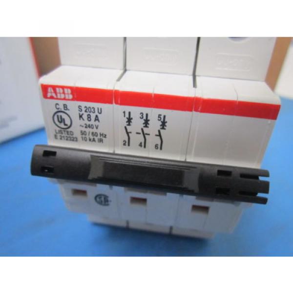 NEW - Box of 3 ABB S 203U-K8 3 Pole Circuit Breakers QUANTITY AVAILABLE #4 image