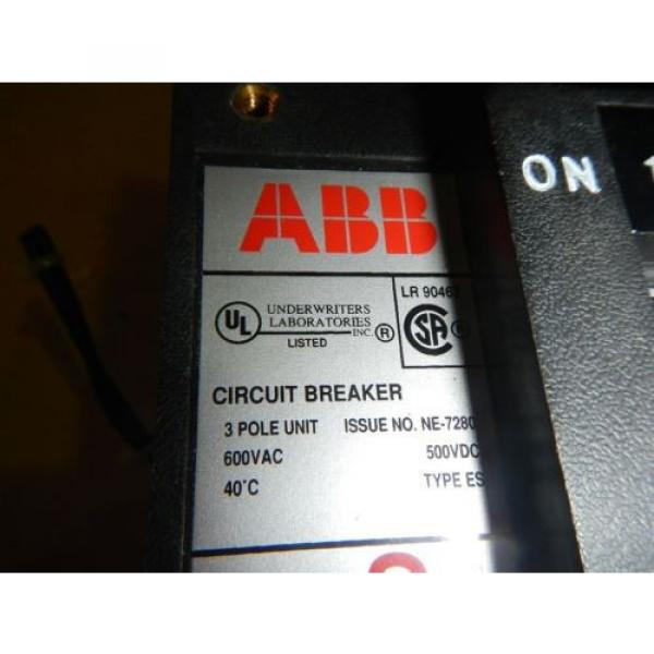 ABB 125A TYPE ES NE-7280 3 POLE 600VAC 500VDC CIRCUIT BREAKER #9 image