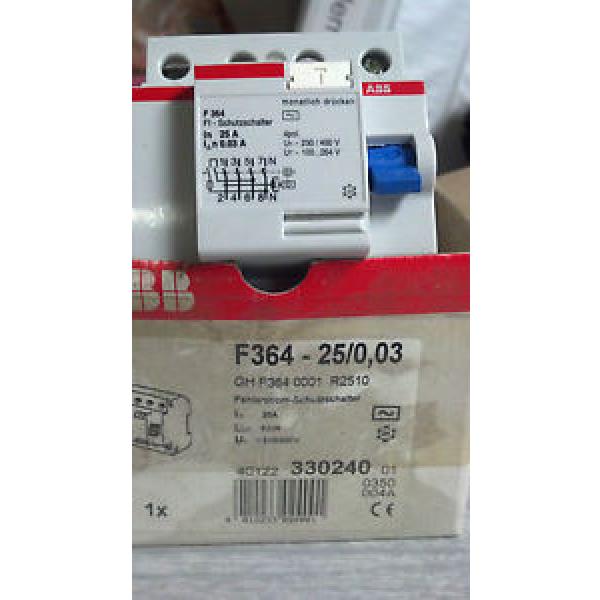 ABB CIRCUIT BREAKER  PN:  F364 25/0, 03   NIB #1 image