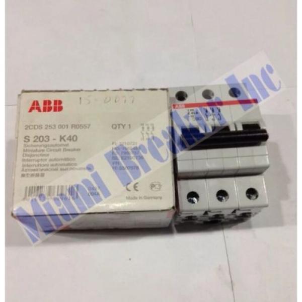 S203-K40 ABB Circuit Breaker 3 Pole 40 Amp 400V 2CDS 253 001 R0557 NEW #1 image