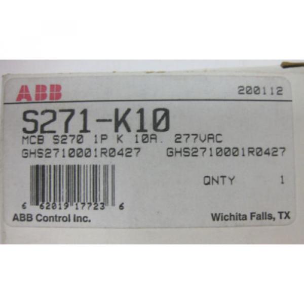 ABB MINI CIRCUIT BREAKER TYPE K SINGLE POLE 10A S271-K10 #5 image