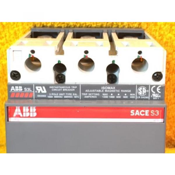 ***PERFECT*** ABB S3L 3-POLE 100 AMP 600 VOLT E93565 with SHUNT TRIP OPTION #3 image