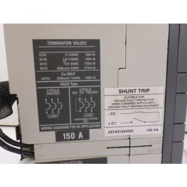 ABB S3N 150 amp S3N150TC0A1SB   600 volt 3 pole 24v shunt + auxiliary switch #6 image