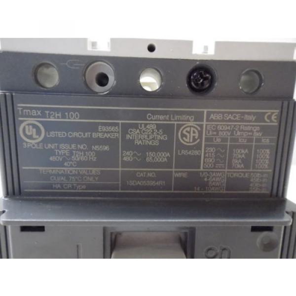 ABB 60 AMP BREAKER TMAX T2H 100, 3 POLE(USED) #2 image