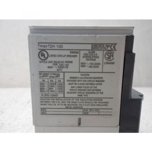 ABB 60 AMP BREAKER TMAX T2H 100, 3 POLE(USED) #4 image