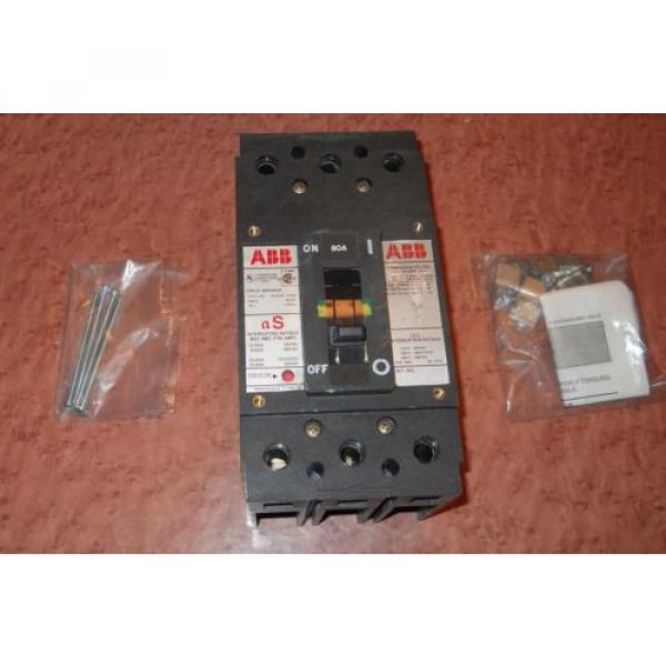 NEW!!! ABB CIRCUIT BREAKER ESB43080L B130002 M497200 80AMP 3POLE 480VAC 6 LUGS #2 image