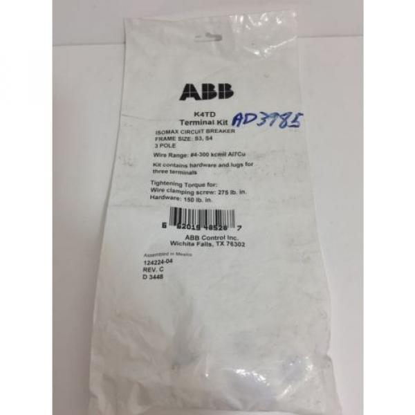 FACTORY SEALED! ABB TERMINAL KIT K4TD 3 POLE FRAME SIZE S3 S4 #1 image