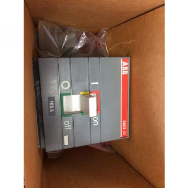 NEW ABB SACE S3 CIRCUIT BREAKER 100A 4POLE 600VAC THERMOMAG S3N100TWU4  GL #1 image
