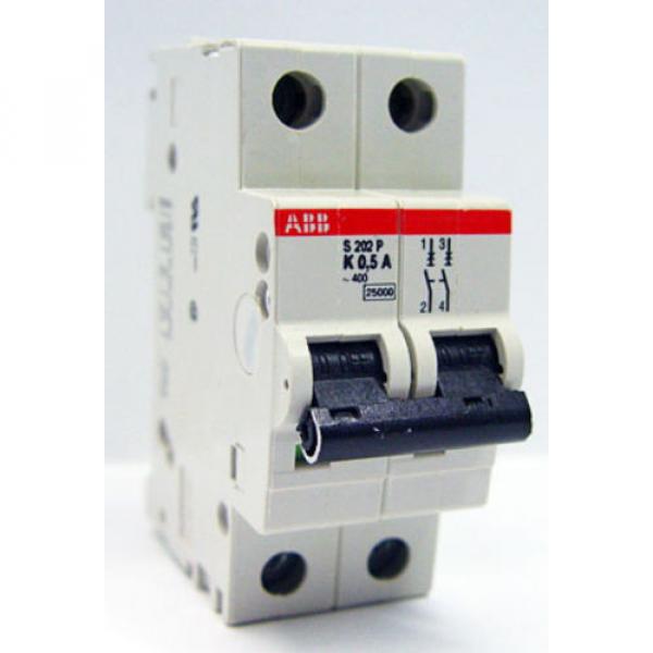 ABB S202P-K0.5 2 Pole 0.5 Amps Mini/Miniature Circuit Breaker S200P Series #1 image