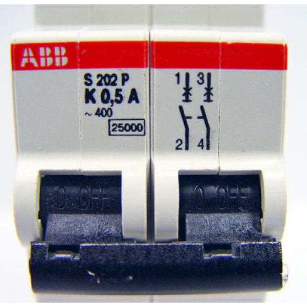 ABB S202P-K0.5 2 Pole 0.5 Amps Mini/Miniature Circuit Breaker S200P Series #2 image