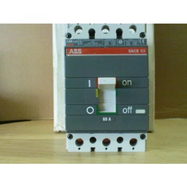 ABB S3NQ060TW SACE S3N  3 POLE 60 AMP 600 VOLT NEW CIRCUIT BREAKER #1 image