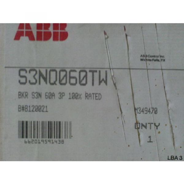 ABB S3NQ060TW SACE S3N  3 POLE 60 AMP 600 VOLT NEW CIRCUIT BREAKER #9 image