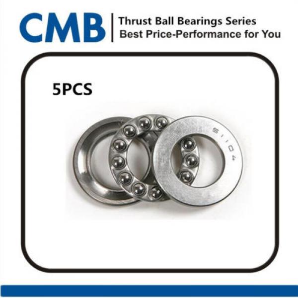 5PCS 51104 Metal Thrust Ball Bearing Bearings 3-Parts 20mm x 35mm x 10mm New #1 image