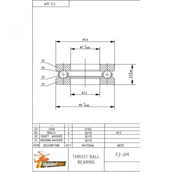 Axial Drucklager F 2-6 M 2x6x3 mm Thrust Ball Bearing F2-6M #1 image