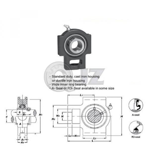 2 3/16 in Take Up Units Cast Iron UCT211-35 Mounted Bearing UC211-35+T211 #2 image