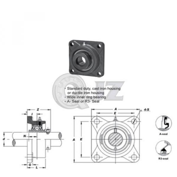 1.375 in Square Flange Units Cast Iron HCFS207-22 Mounted Bearing HC207-22+FS207 #4 image