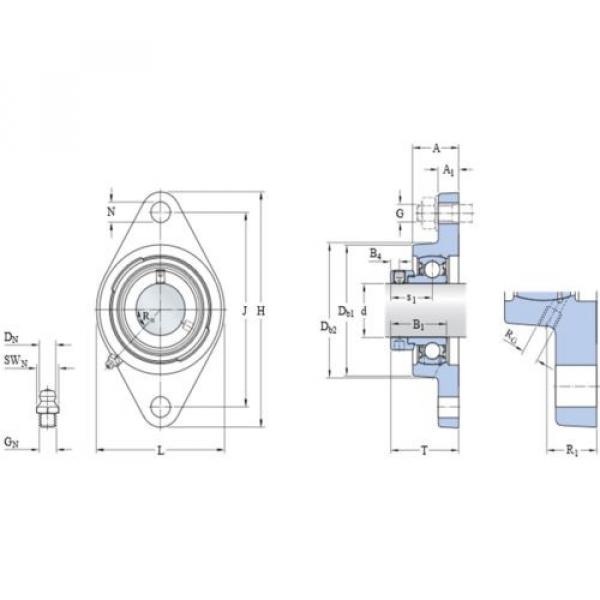 (4) NIB SKF FYT 5/8 FM Y-Bearing 2 Bolt Oval Flanged Units #4 image