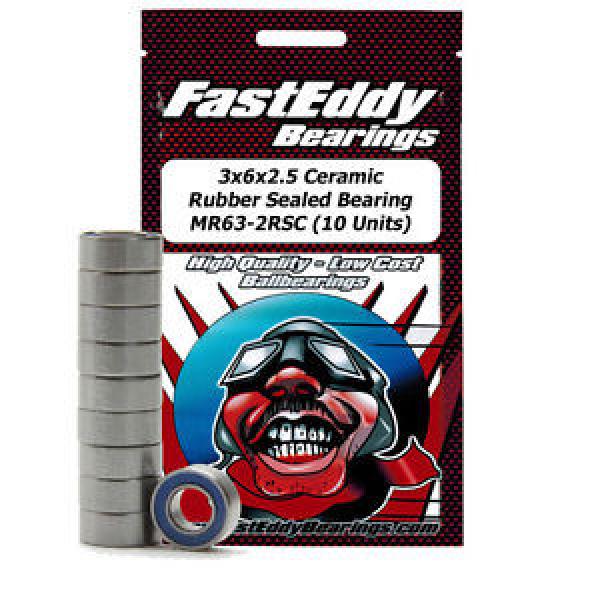 3x6x2.5 Ceramic Rubber Sealed Bearing MR63-2RSC (10 Units) #1 image