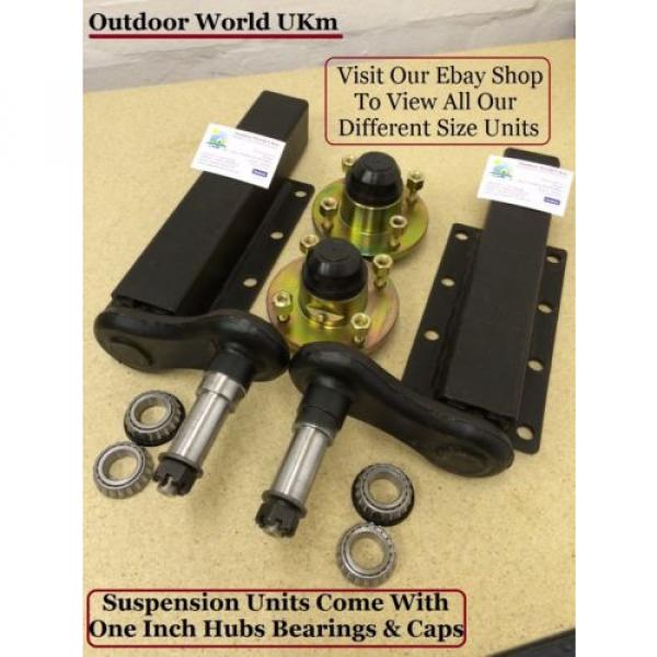 Quality 750 KG Trailer Suspension Units Standard Stub Axle Hubs Bearings &amp; Caps_ #2 image