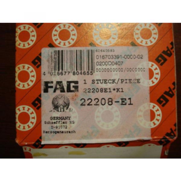 FAG Spherical Roller Bearing, 40mm x 80mm x 23mm,22208-E1*K1, 1111eDE2 #3 image