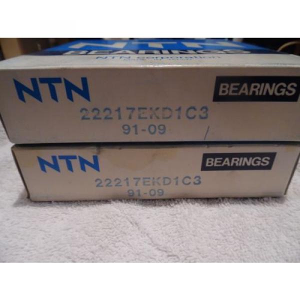 NTN 22217EKD1C3 Spherical  Roller Bearing 85MM Bore 150 OD 36 Wide NIB Lot of 2 #2 image