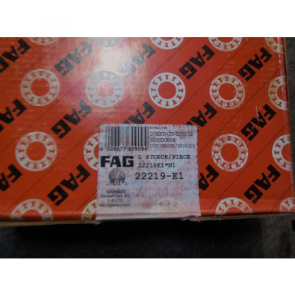 NEW FAG BEARING 22219-E1 Spherical Roller Bearing #2 image