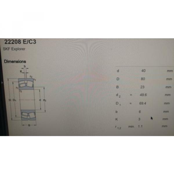 SKF 22208 E/C3 brand new spherical roller bearing #3 image