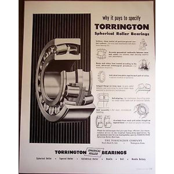 original 1954 vintage Ad Torrington Spherical Roller Bearings #1 image