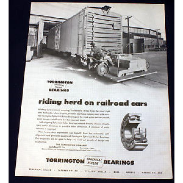 1951 Torrington Spherical Roller Bearings Ad Railroad Cars Fortune #1 image