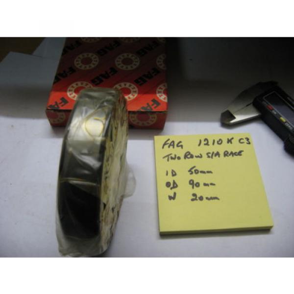 FAG Self-aligning ball bearings Malaysia 1210 C3 ball bearing race  2 row self aligning C3. 50mm x 90mm x20mm. #3 image