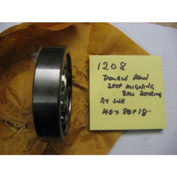 SNR ball bearings Brazil 1208 2 row ball race bearing. 40mm id x  80mm od x 18mm wide. Self aligning. #3 image