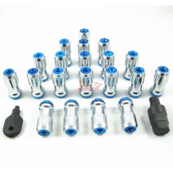 BLUE RACING M12x1.25 STEEL EXTENDED DUST CAP LUG NUTS WHEEL RIMS TUNER WITH LOCK #1 image