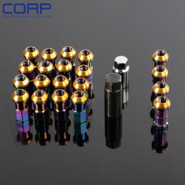 JDM Racing Wheel R40 Chrome Titanium Coating Lug Nuts Lock Set 1.25 X M12 20PCS #3 image