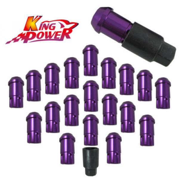 20PC PURPLE 12X1.5MM ALUMINUM RACING LOCKING LUG NUTS SET FOR HONDA ACURA TOYOTA #2 image