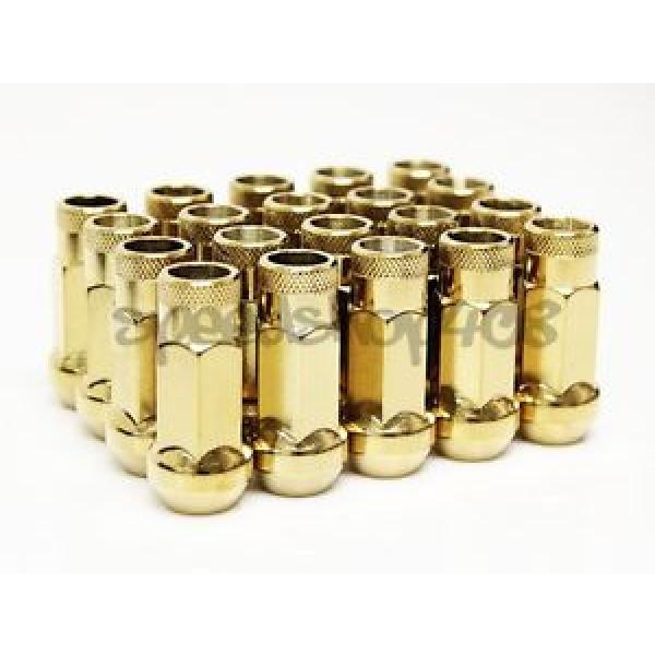 Z RACING GOLD STEEL 20PCS LUG NUTS 12X1.5MM OPEN EXTENDED 17MM KEY TUNER #1 image